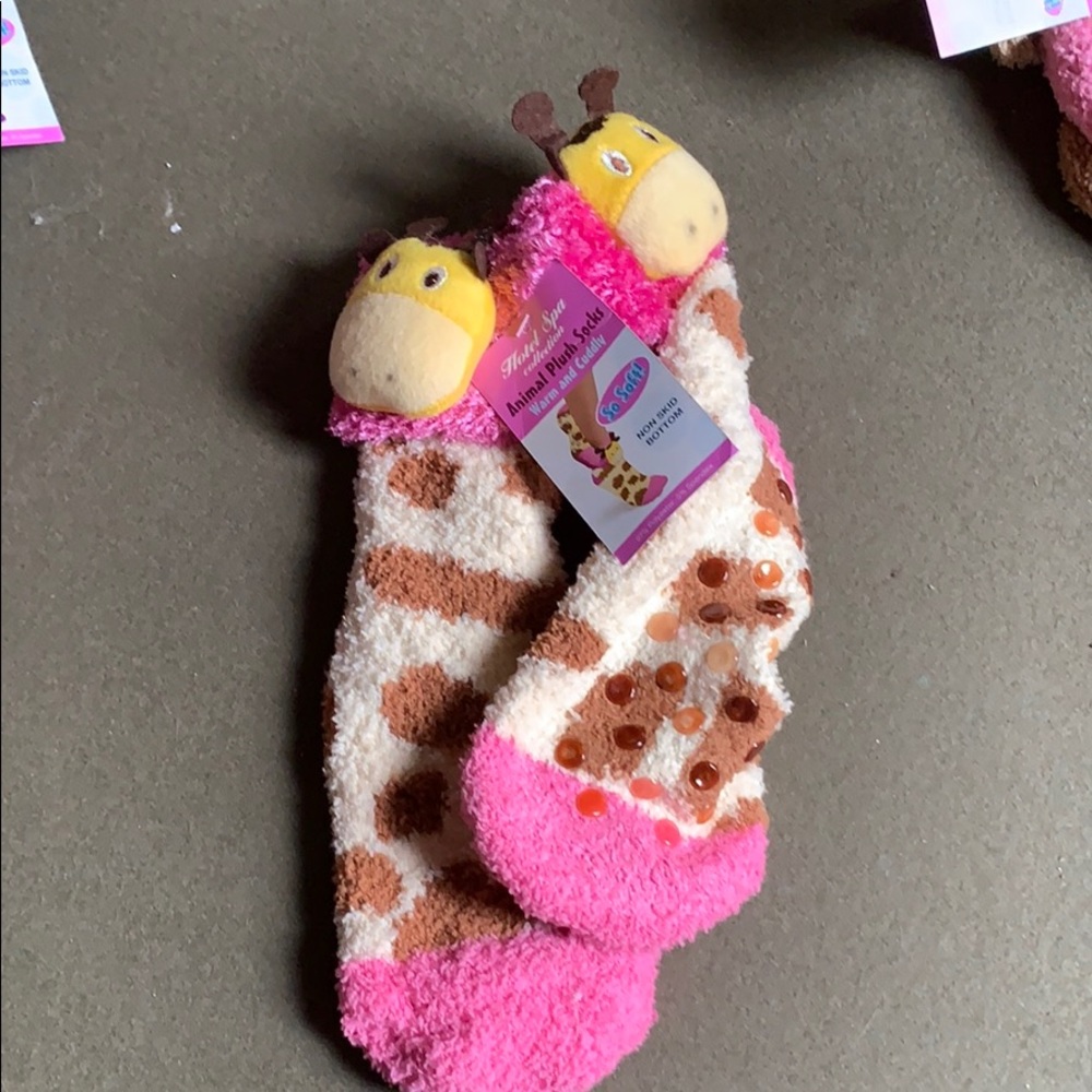 Giraffe plush socks